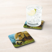 Blond Miniature Pony / Pferdeblauer Himmel Untersetzer (Rechte Seite)