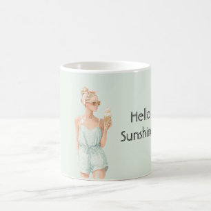 Blond Mint Top Hallo Sonnenschein Eiscreme Strand Kaffeetasse