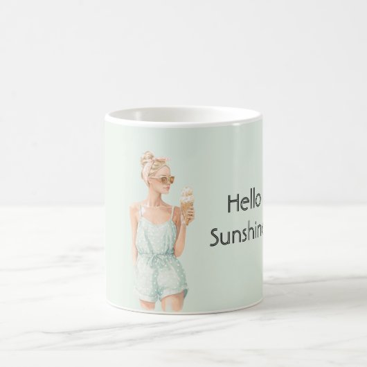 Blond Mint Top Hallo Sonnenschein Eiscreme Strand Kaffeetasse (Mittel)