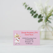 Blond Nurty Pink Business Card Visitenkarte (Stehend Vorderseite)