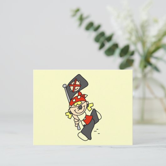 Blond Pirate mit Flag-Shirts und Geschenken Postkarte (Stehend Vorderseite)