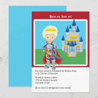 Blond Prince and Castle Geburtstagsparty Niedlich Einladung