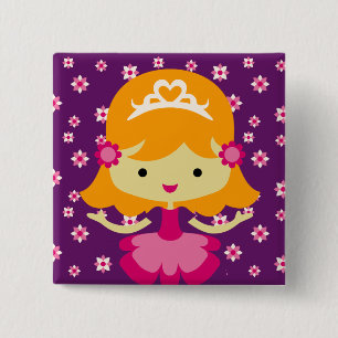 Blond Princess Birthday Button