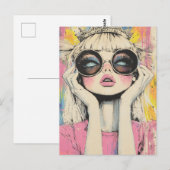 Blond Queen Rolls Eyes Postkarte (Vorne/Hinten)