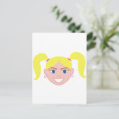 Blond Red Head Girl Face Postkarte (Stehend Vorderseite)