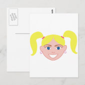 Blond Red Head Girl Face Postkarte (Vorne/Hinten)