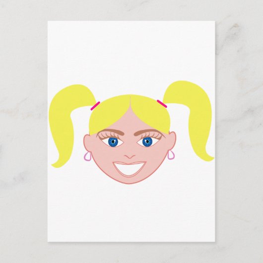 Blond Red Head Girl Face Postkarte (Vorderseite)