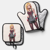 Blond Revolution Ofenhandschuh & Topflappen-Set (Vorderseite/Rückseite)