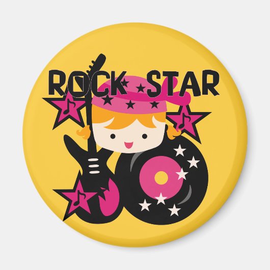 Blond Rock Star Girl Magnet (Vorne)