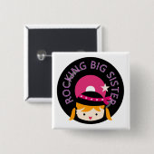 Blond Rocking Big Sister Button (Vorne & Hinten)