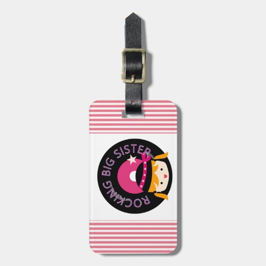 Blond Rocking Big Sister Gepäckanhänger (Vorderseite vertikal)