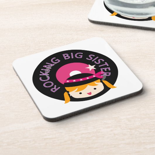 Blond Rocking Big Sister Getränkeuntersetzer (Linke Seite)