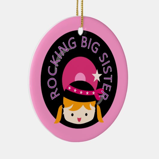 Blond Rocking Big Sister Keramik Ornament (Rechts)