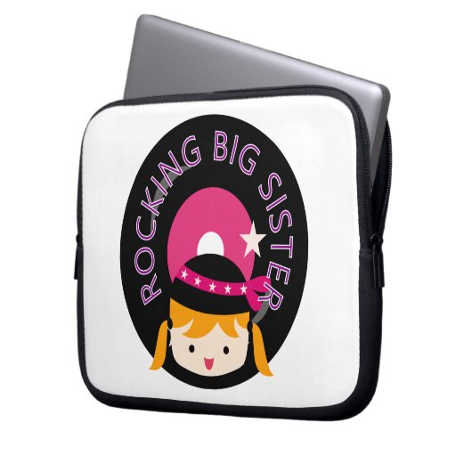 Blond Rocking Big Sister Laptopschutzhülle (Vorderseite Links)