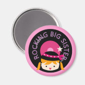 Blond Rocking Big Sister Magnet (Vorderseite/Rückseite)