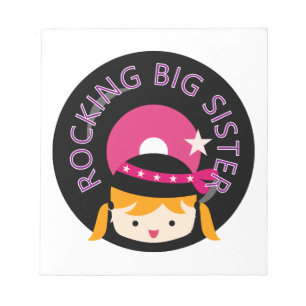Blond Rocking Big Sister Notizblock