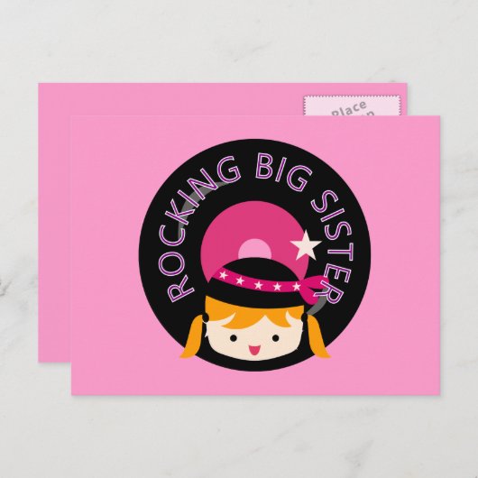 Blond Rocking Big Sister Postkarte (Vorne/Hinten)