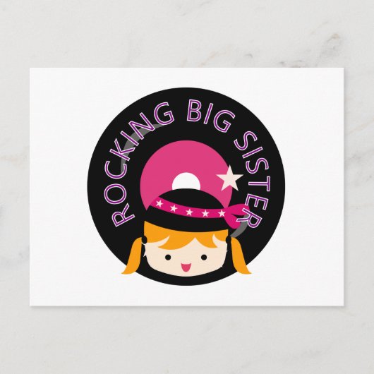 Blond Rocking Big Sister Postkarte (Vorderseite)