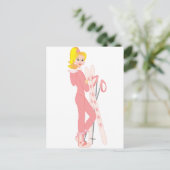 Blond Skier Postkarte (Stehend Vorderseite)