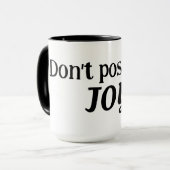 Blond-Strichmännchen Girl mit Joyquote Tasse (Vorderseite Links)