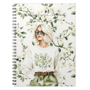 Blond Tragen Blumen Sonnenbrille Notizblock