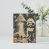 Blond und die Fantasie der UFO-Wüste Scifi Postkarte (Stehend Vorderseite)
