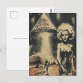 Blond und die Fantasie der UFO-Wüste Scifi Postkarte (Vorne/Hinten)