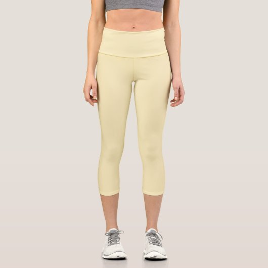 Blond (Vollfarbe) Capri Leggings (Vorderseite)