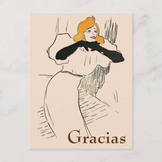 Blond Woman, Gracias, ändern Text Postkarte (Vorderseite)