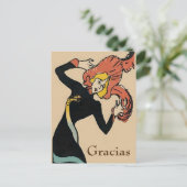 Blond Woman, Gracias, ändern Text Postkarte (Stehend Vorderseite)