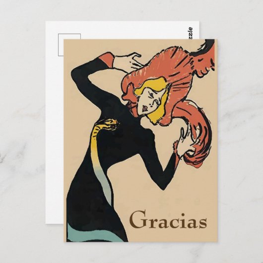 Blond Woman, Gracias, ändern Text Postkarte (Vorne/Hinten)