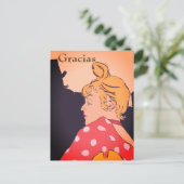 Blond Woman,  Gracias, change text Postcard Postkarte (Stehend Vorderseite)