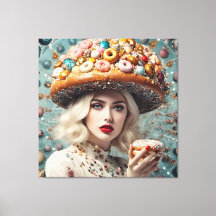Blond Woman on Planet Doughnut Fantasy