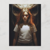 Blond Woman und ein Dämon Postkarte (Vorderseite)