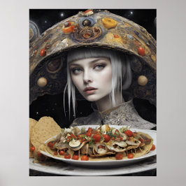 Blond Women on Planet Taco Fantasy Poster