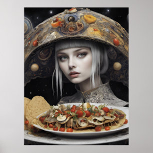 Blond Women on Planet Taco Fantasy Poster