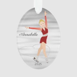 Blonde Abbildung Skater in Rot Ornament