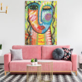 Blonde Abstraktes Acrylportrait auf OSB Leinwanddruck (Insitu (Wohnzimmer))