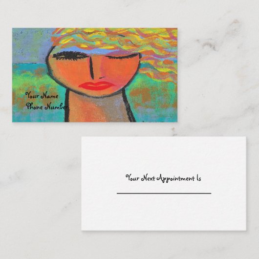 Blonde Abstraktes Portrait einer Frau Visitenkarte (Vorne/Hinten)