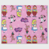 Blonde Alice im Wunderland Cheshire Cat Mad Hatter Geschenkpapier (Flach)
