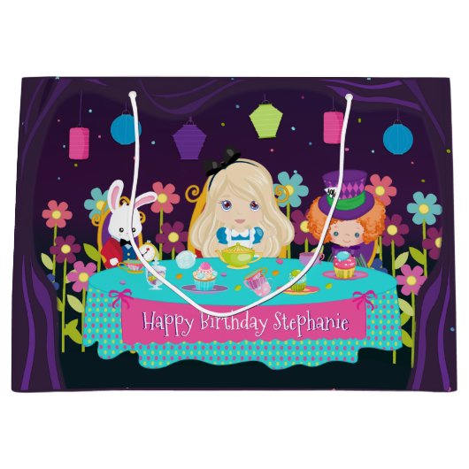 Blonde Alice - Tee-Party Große Geschenktasche Große Geschenktüte (Vorderseite)