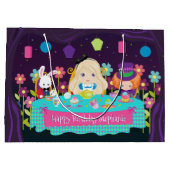 Blonde Alice - Tee-Party Große Geschenktasche Große Geschenktüte (Rückseite)