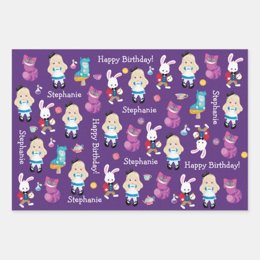 Blonde Alice's Adventures in Wunderland Geschenkpapier Set (Vorderseite)