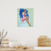 Blonde am Telefon Poster (Küche)