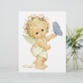 Blonde Angel Baby mit Schmetterling. (Stehend Vorderseite)