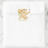 Blonde Angel Baby mit Schmetterling. Quadratischer Aufkleber (Tasche)