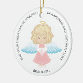 Blonde Angel Keramik Ornament (Links)