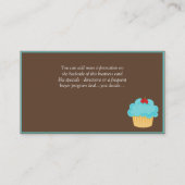 Blonde/Aqua Cupcake Baker/Bakery Business Card Visitenkarte (Rückseite)