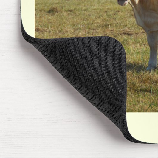 Blonde Aquitaine Kuh Mousepad (Ecke)