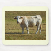 Blonde Aquitaine Kuh Mousepad (Vorne)